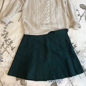 American Apparel  |  Green Gabardine Tennis Skirt